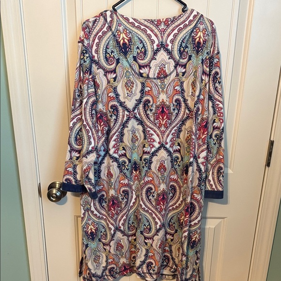 Miss Elaine Multicolor Paisley button down sleep shirt - Picture 5 of 5